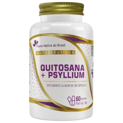 Quitosana + Psyllium, 60 Cápsulas, Flora Nativa Do Brasil