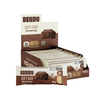 Soft Bar, Barrinha de Proteína,12g de Proteína,  Sem Açúcar, kit com 3 Unidades, Sabores, Bendu