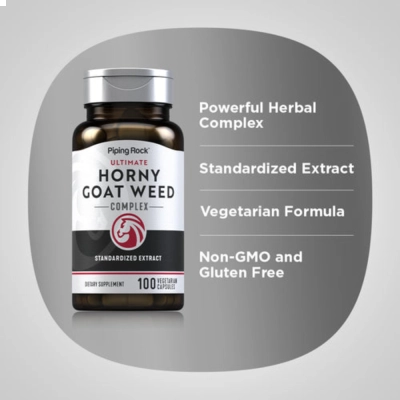 Ultimate Horny Goat Weed Complex, 100 Cápsulas, Piping Rock