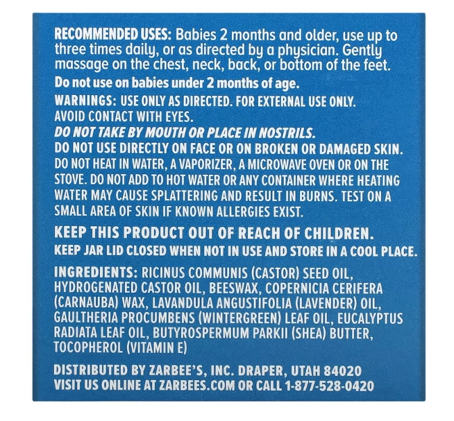 Soothing Chest Rub, 42g, Zarbee´s