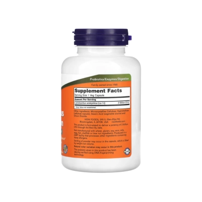 Probiótico Acidophilus 2 Bilhões de UFCs, Equilíbrio da Microbiota Intestinal e Suporte Digestivo, Now 