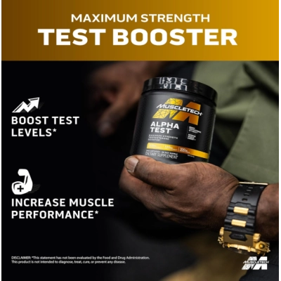 AlphaTest, Aumento de Testosterona Masculina com Tribulus Terrestris e Boro, Cápsulas, MuscleTech