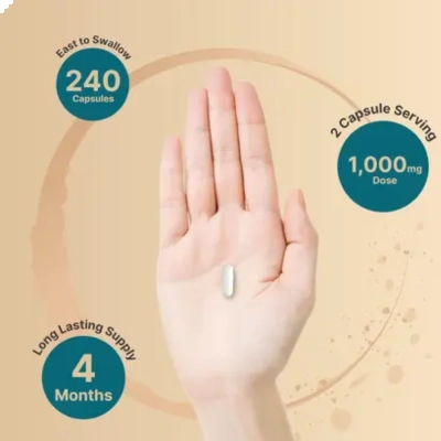 Magnésio Glicinato 1000mg, Relaxamento, Qualidade do Sono e Equilíbrio Diário, 240 Cápsulas, NatureBell