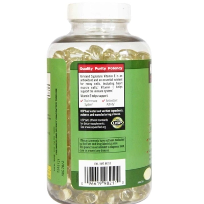Vitamina E  400UI, 500 Cápsulas, Kirkland Signature