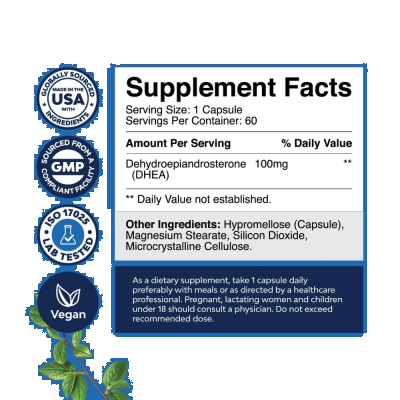 DHEA 100mg, 60 Cápsulas, Natures Craft