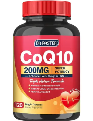 Coenzima CoQ10 200mg com PQQ, 120 Cápsulas, Dr Foster