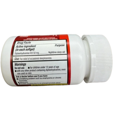 Nighttime Sleep Aid, diphenhydramine hcl 50mg, 96 Cápsulas, Kolbe + Schmitt