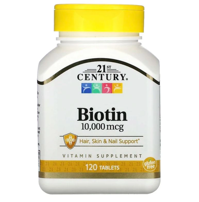 Biotina, 10.000mcg, 120 Comprimidos, 21st Century