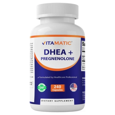 DHEA + Pregnenolona, Equilíbrio Hormonal e Vitalidade, 240 Cápsulas, Vitamatic