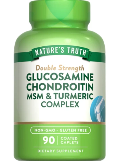Glucosamina, Condroitina, MSM de Dupla Força e Complexo de Cúrcuma, 90 Cápsulas, Nature's Truth