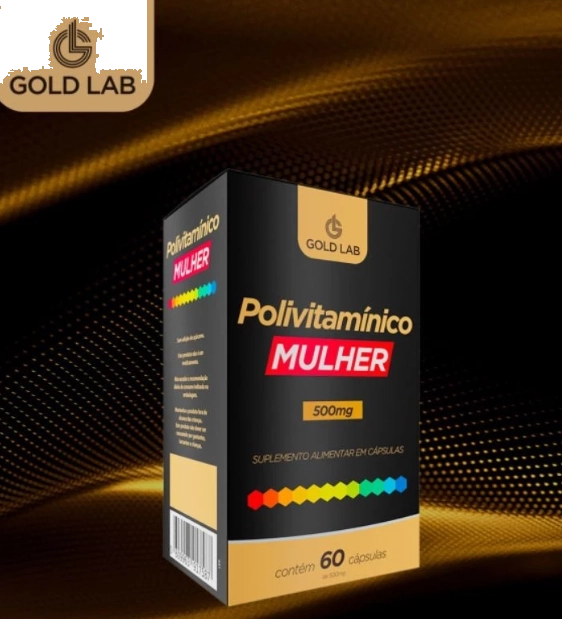 Polivitamínico AZ 500mg para Mulheres, 60 Cápsulas, Gold Lab