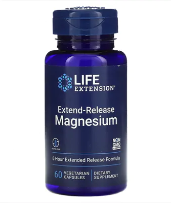 Magnésio  Extend-Release, 250mg, 60 Cápsulas, Life Extension