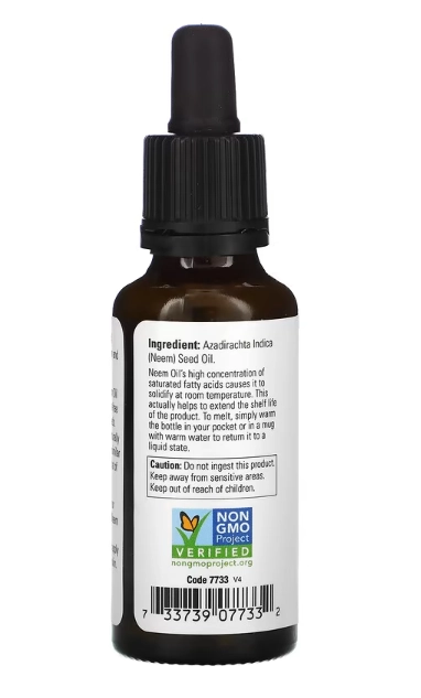 Óleo essencial, Pure Neem Oil, 30ml, Now