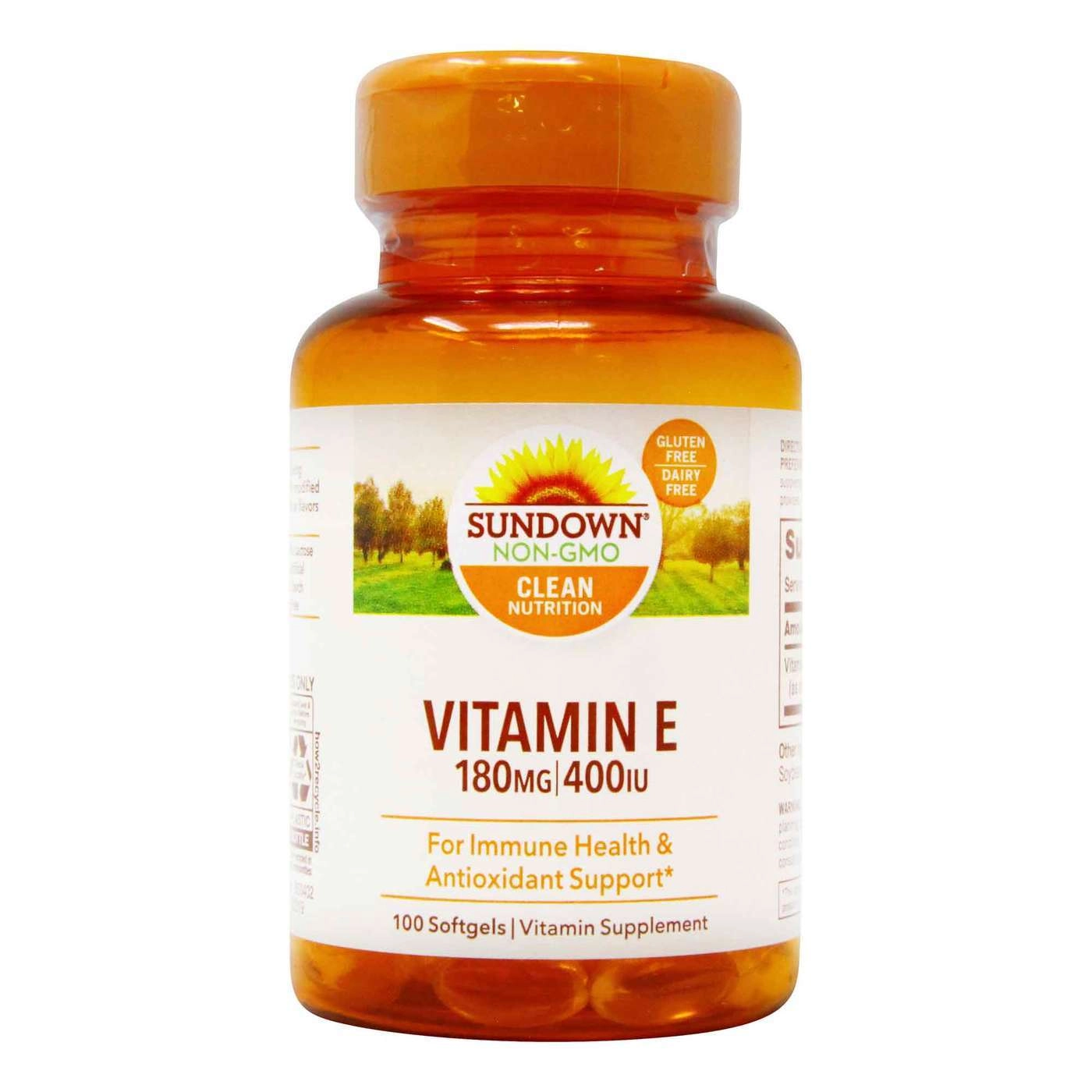 Vitamina E, 180mg / 400IU, 100 cápsulas, Sundown