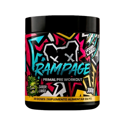 Primal Pré-Workout, Foco Total, Energia e Pump para Treinos Intensos, 300g,Opções, Rampage, Under Labz