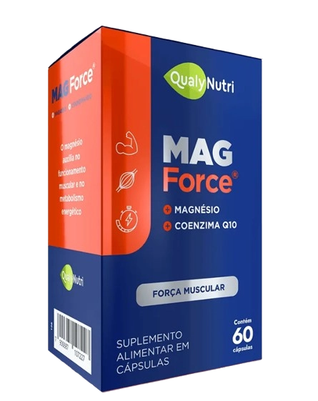 Mag Force, Magnésio + Coenzima Q10, 60 Cápsulas, Qualynutri