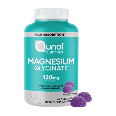 Glicinato de Magnésio, 120mg 90 gomas, Qunol