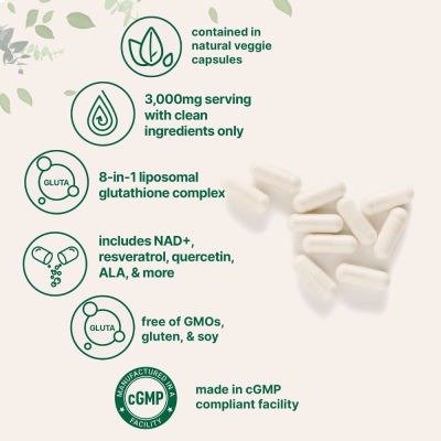 Complexo de Glutationa Lipossomal 3000mg, 120 Cápsulas, MicroIngredients 