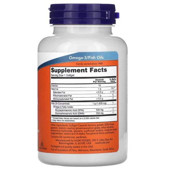 Ultra Ômega 3, 500 EPA 250 DHA, 90 Cápsulas, Now