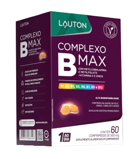 Complexo B Max, 60 Cápsulas, Lauton Nutrition