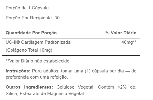 UC-II, 40mg, Colágeno Tipo II, Não desnaturado, 30 Cápsulas, Puritan's Pride