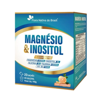 Magnésio & Inositol + Vit. B3 + Taurina, 20 Sachês, Sabores, Flora Nativa