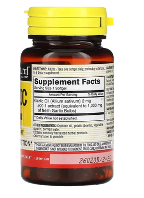 Óleo de Alho, 1000mg, 100 Cápsulas, Mason Natural