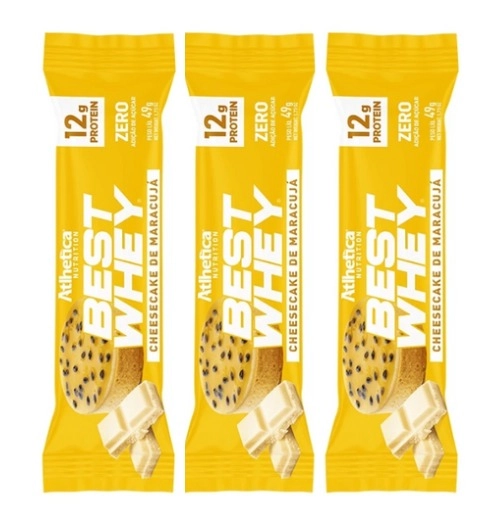 Barra Best Whey Bar, Sabores, 3 Unidades 62g Cada, Atlhetica Nutrition