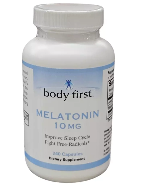 Melatonina 10mg, 240 Cápsulas, Body First