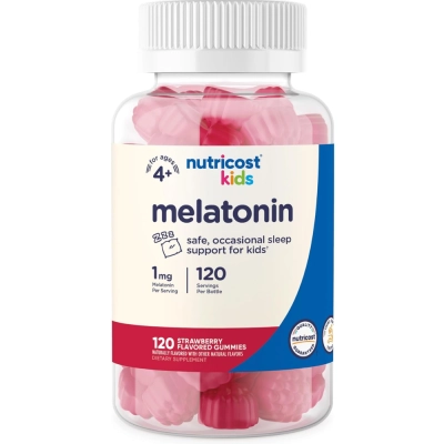 Melatonina Kids, 1mg, 120 Gomas Sabor Morango, Nutricost