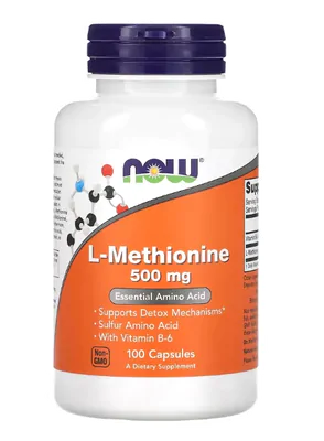 L- Metionina, 500mg, 100 Cápsulas, Now