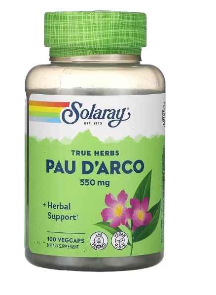 Pau D'Arco, 550mg, 100 VegCaps, Solaray