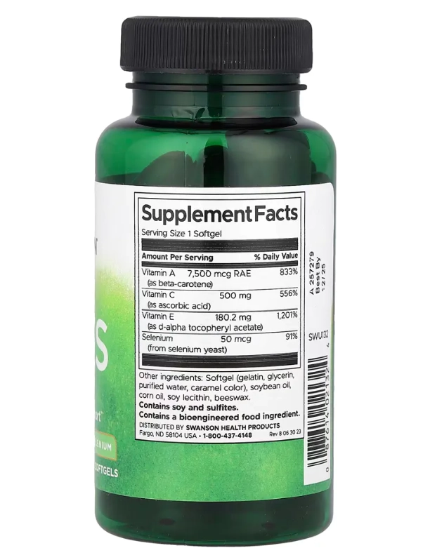 ACES, Vitaminas A, C, E e Selênio, 60 Cápsulas, Swanson