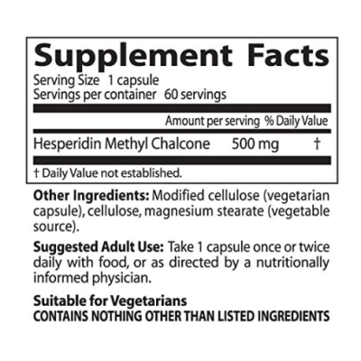 Hesperidin Methyl Chalcone, Hesperidina 500mg, 60 Cápsulas, Doctor's Best