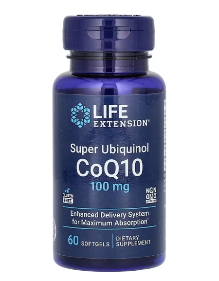 Super Ubiquinol CoQ10, 100mg, 60 Cápsulas, Life Extension