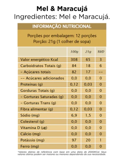 Honey + Fruits, Mel com Maracujá, 250g, ‎Apis Nativa
