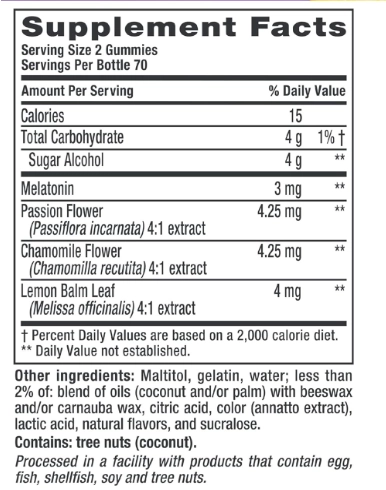 Melatonina, 3mg, 140 Gomas, Sabor Pêssego, Vitafusion