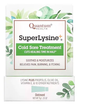 Tratamento para herpes labial, Super Lysine, 7g, Quantum Health