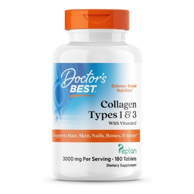 Colágeno Tipo 1 e 3, 180 Tabs, Doctors Best 