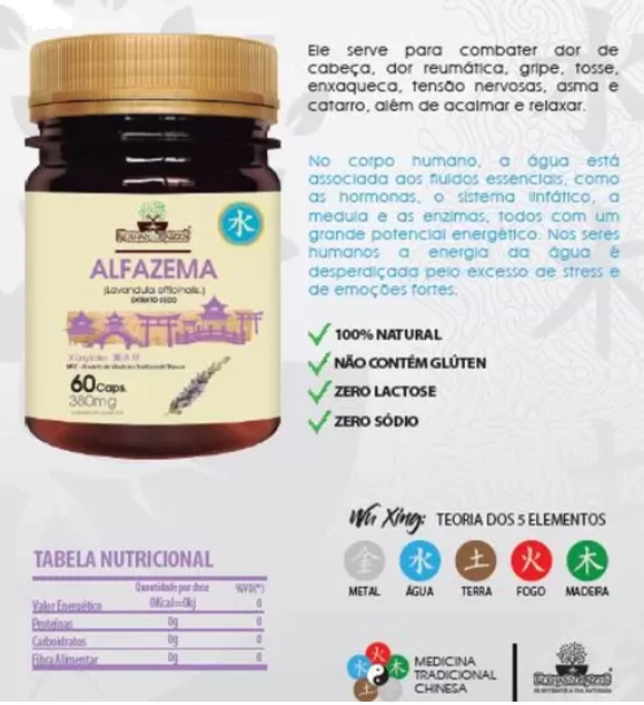 Alfazema extrato seco, 60 Capsulas, Folhas e Raízes