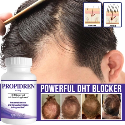 DHT Blocker, Hair Growth Supplement, 512mg, 60 Cápsulas, Propidren 