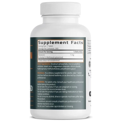 Melatonina 1mg, 360 Comprimidos, Bronson Basics