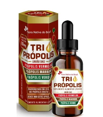 Tri Propólis União das Própolis Vermelha, Marrom e Verde, 20ml, Flora Nativa