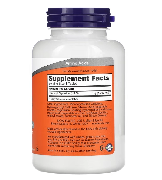 NAC, 1.000mg, 120 comprimidos, Now