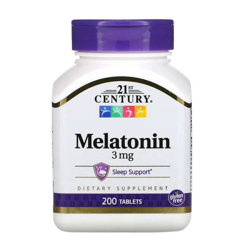 Melatonina, 3mg, 200 comprimidos, 21st Century