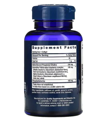 Cognitex Alpha GPC, 30 Cápsulas Softgel, Life Extension