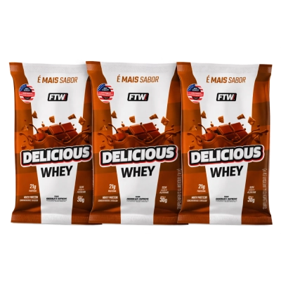 Delicious Whey Sachê, 3 Unidades 30g Cada, Sabores, FTW