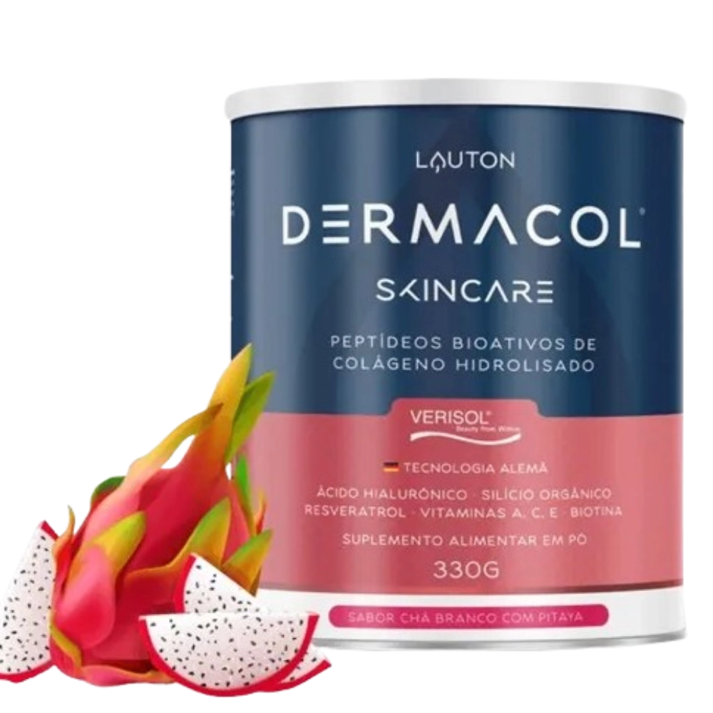 Dermacol Colágeno Hidrolisado Verisol com Ácido Hialurônico Sabores, 330g - Lauton Nutrition