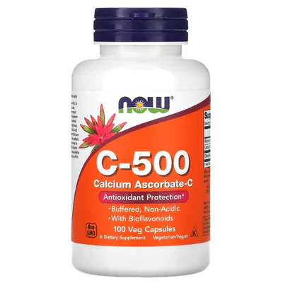 Vitamina C-500, Ascorbato de Cálcio-C, 100 Cápsulas, Now