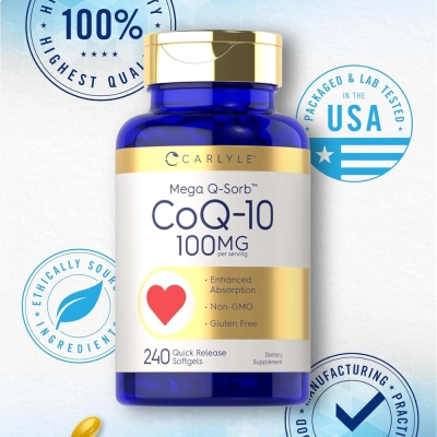 CoQ-10, 100mg, 240 Softgels, Carlyle